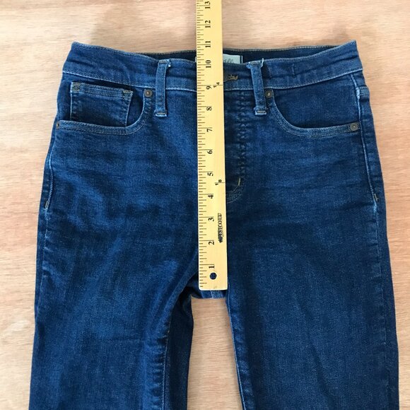 Madewell 9" Mid Rise Skinny Jeans Women size 26 Blue Dark Wash Stretch Preppy - Picture 8 of 13